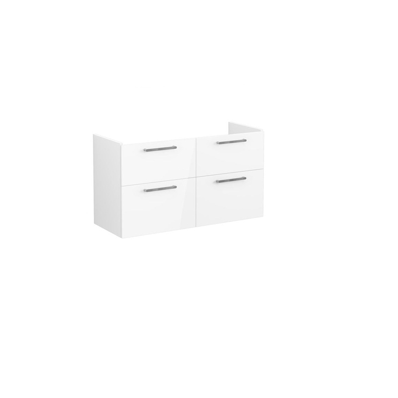 VitrA Root Flat 120cm 4 Drawer Washbasin Unit – High Gloss White