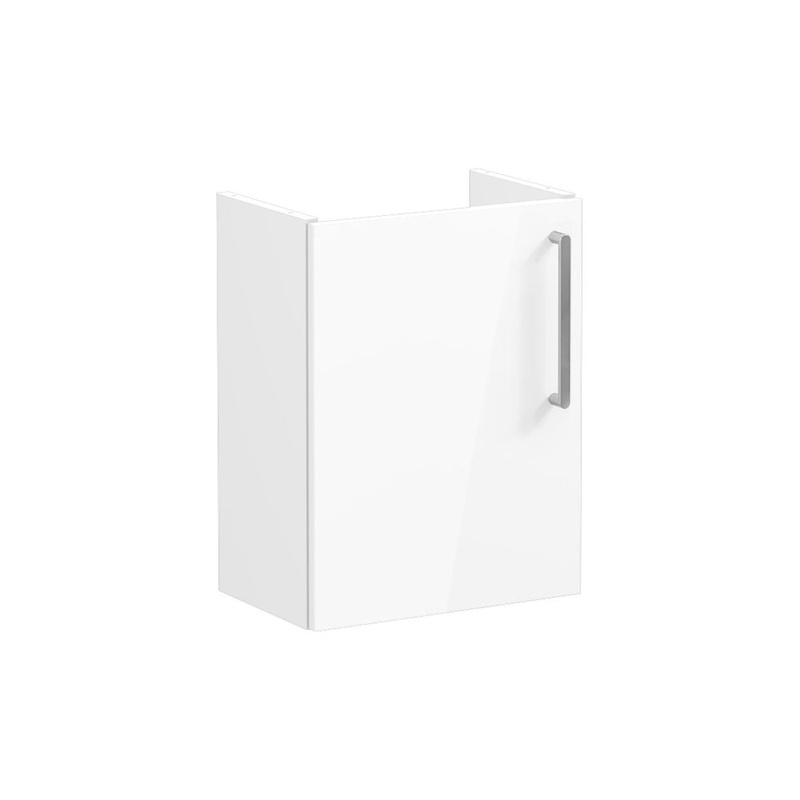 VitrA Root Flat 40cm 1 Door Wall Hung Slim Washbasin Unit (LH Hinge) – High Gloss White