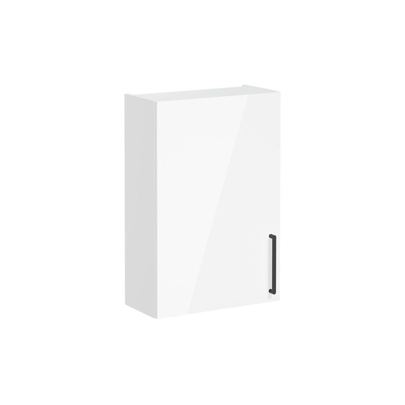 VitrA Root Flat 60cm 1 Door Upper/Wall Unit (LH Hinge) – High Gloss White
