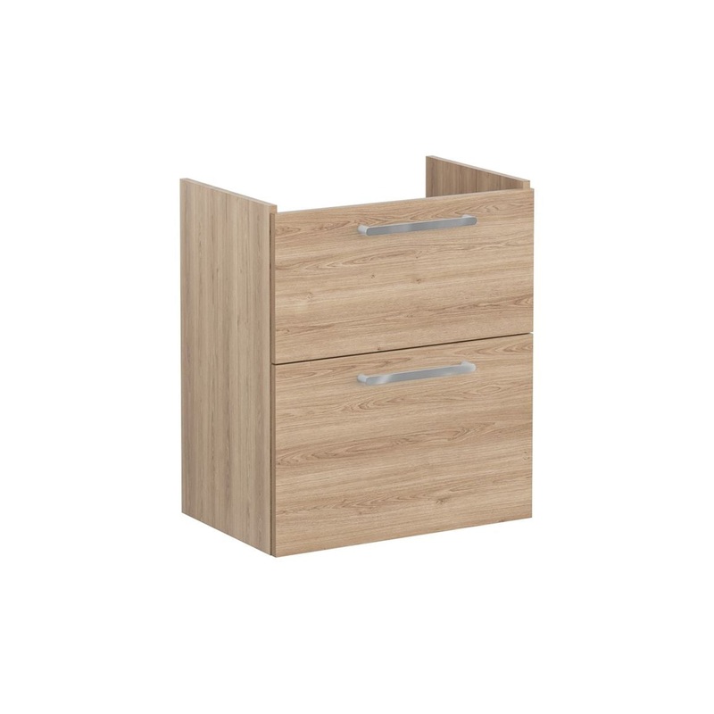 VitrA Root Flat 60cm 2 Drawer Slim Washbasin Unit – Natural Oak