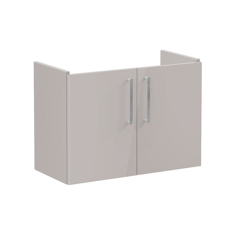 VitrA Root Flat 80cm 2 Door Wall Hung Slim Washbasin Unit – Bright Sahara Beige