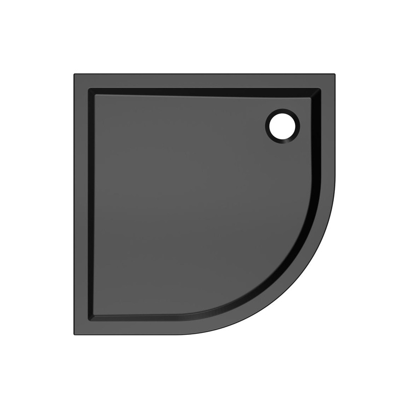 40mm Low Profile 800mm Quadrant Tray & Waste – Matt Black
