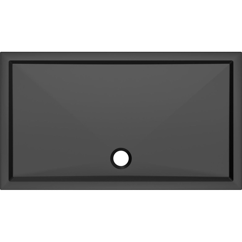 40mm Low Profile Rectangular Tray & Waste – Matt Black