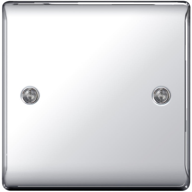 BG Metal Chrome Blank Plate|1 Gang