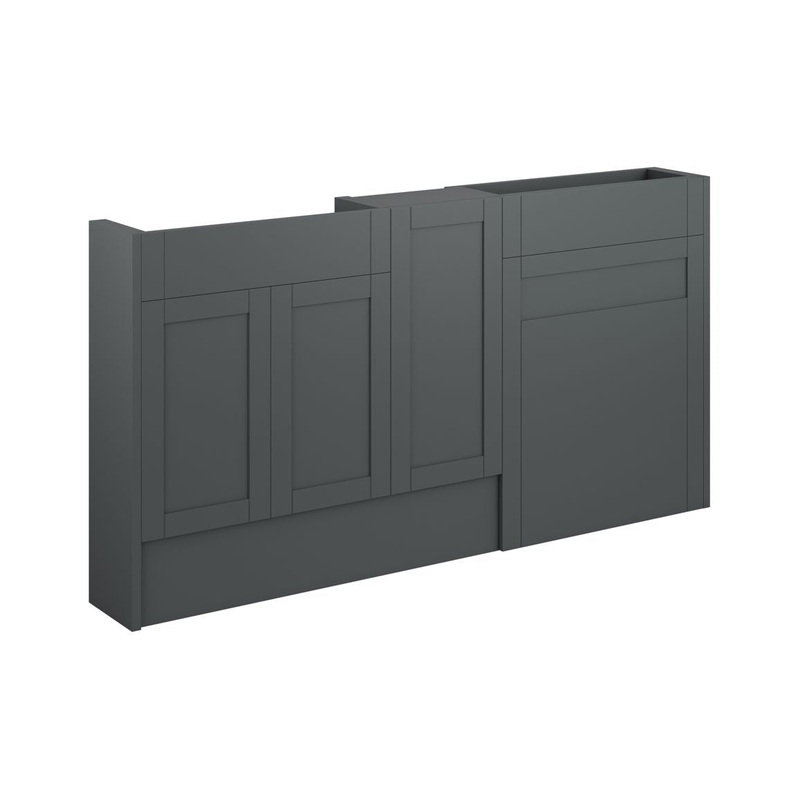 Clarence 1536mm Slim Basin, WC & 1 Door Unit Pack – Matt Graphite Grey