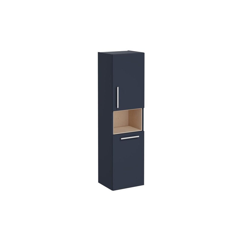 VitrA Root Flat 40cm 2 Door Semi-Tall Unit w/Laundry Basket (RH Hinge) – Matt Dark Blue
