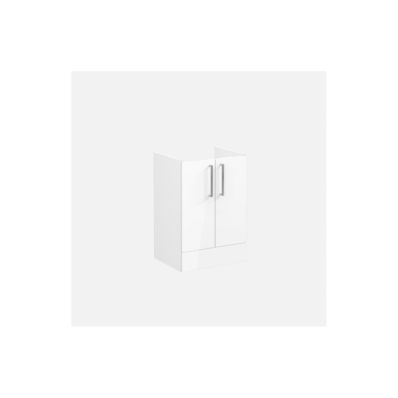 VitrA Root Flat 60cm 2 Door Floor Standing Washbasin Unit – High Gloss White