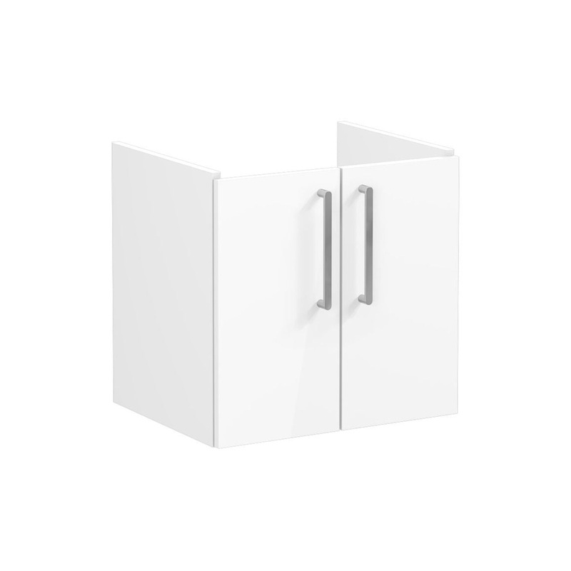 VitrA Root Flat 60cm 2 Door Wall Hung Washbasin Unit – High Gloss White
