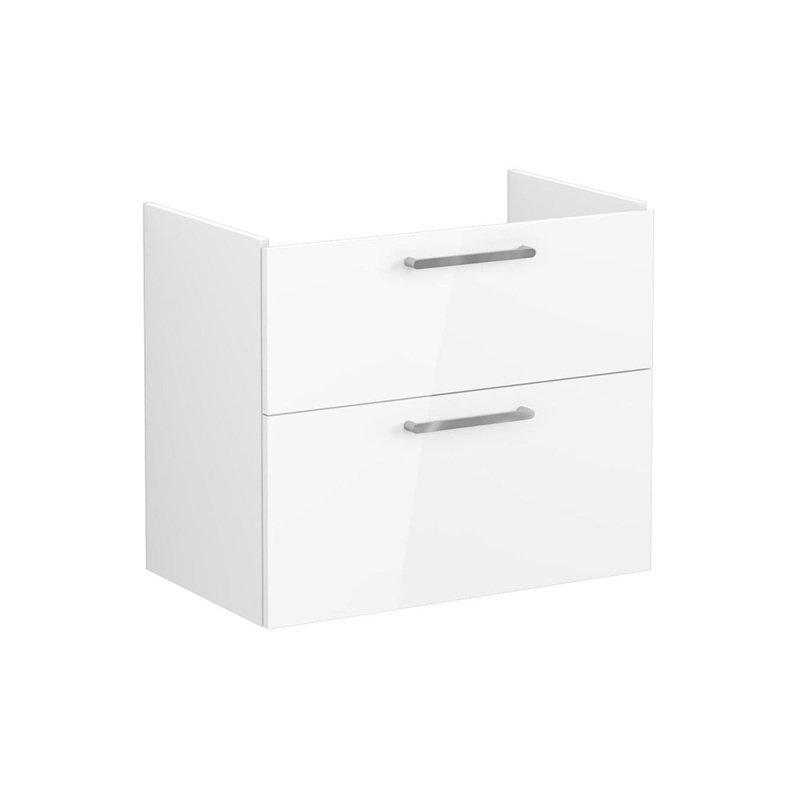 VitrA Root Flat 80cm 2 Drawer Washbasin Unit – High Gloss White