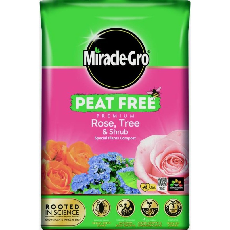 Miracle-Gro Peat Free Rose, Tree & Shrub Compost