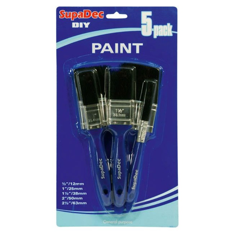 SupaDec Paint Brush Set (12mm, 25mm, 38mm, 50mm, 63mm)