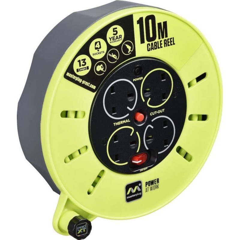 Masterplug Pro XT Cable Reel 10m / 4 Gang
