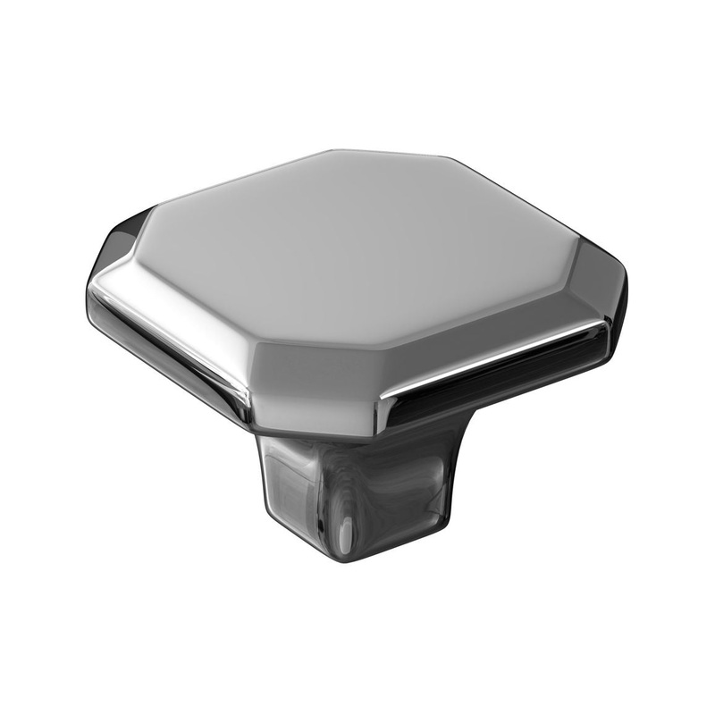 34mm Octagonal Deco Knob – Chrome