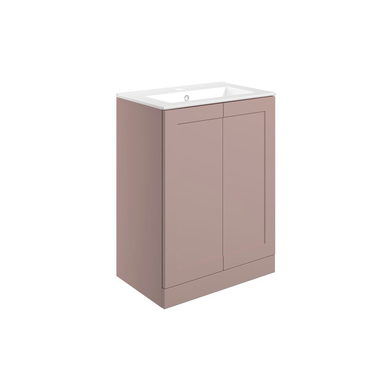 Harrogate 615mm Floor Standing 2 Door Basin Unit & Basin – Matt Peony