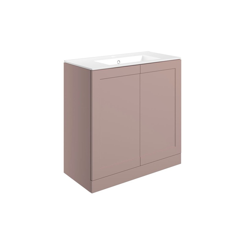 Harrogate 815mm Floor Standing 2 Door Basin Unit & Basin – Matt Peony