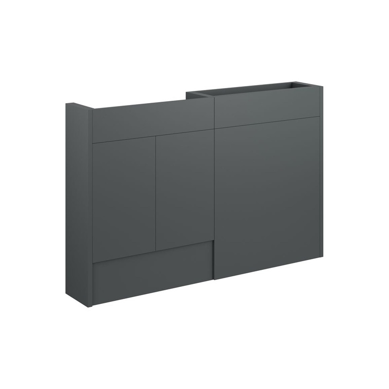 Paddock 1236mm Slim Basin & WC Unit Pack – Matt Graphite Grey