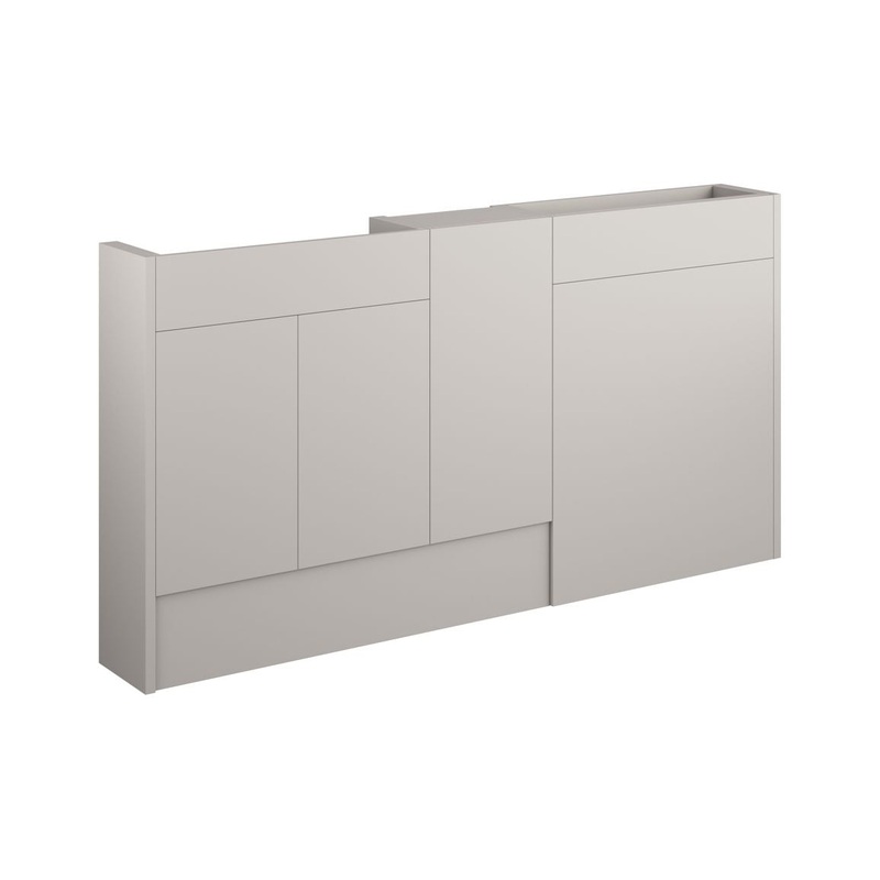 Paddock 1536mm Slim Basin, WC & 1 Door Unit Pack – Matt Dove Grey