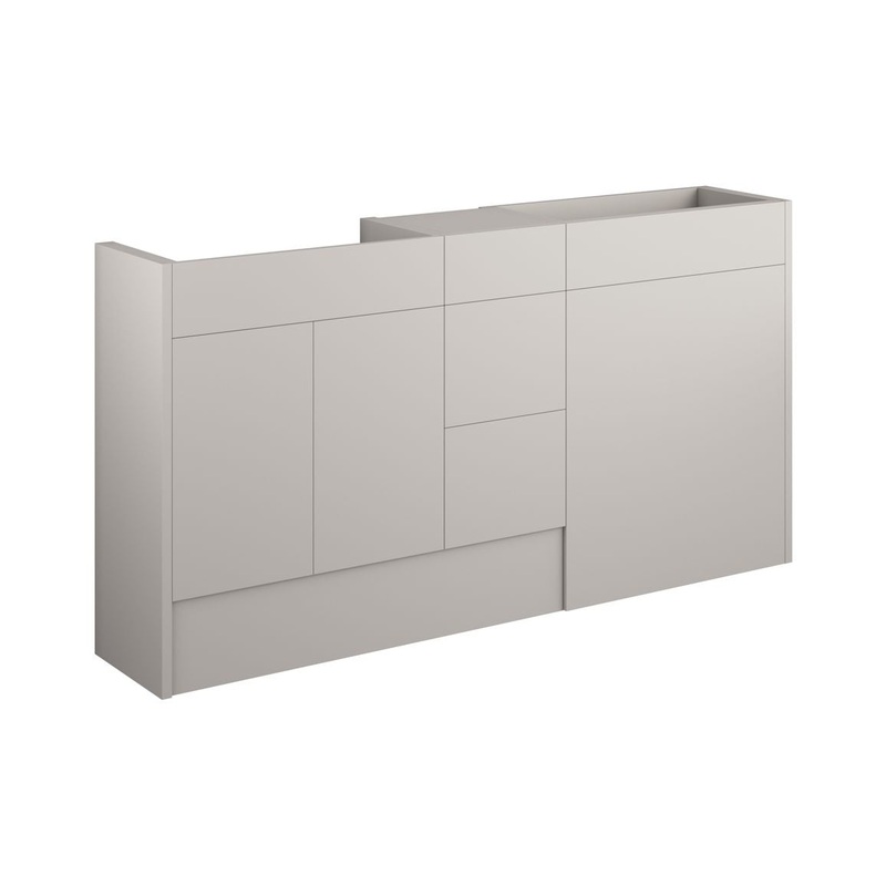 Paddock 1536mm Standard Basin, WC & 3 Drawer Unit Pack – Matt Dove Grey