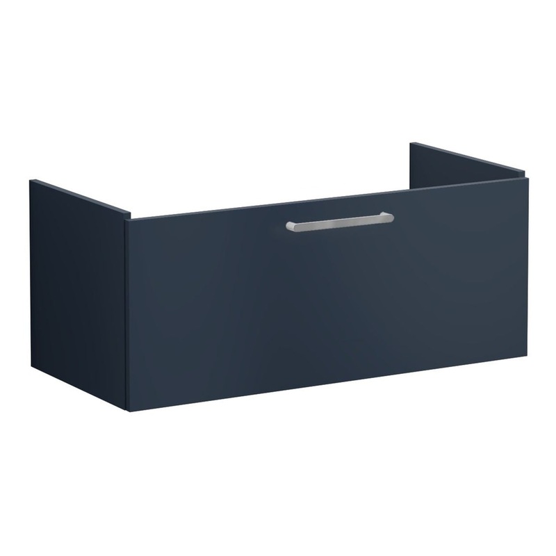 VitrA Root Flat 100cm 1 Drawer Washbasin Unit – Matt Dark Blue