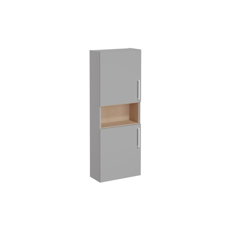 VitrA Root Flat 55cm 2 Door Semi-Tall Unit (LH Hinge) – Matt Rock Grey