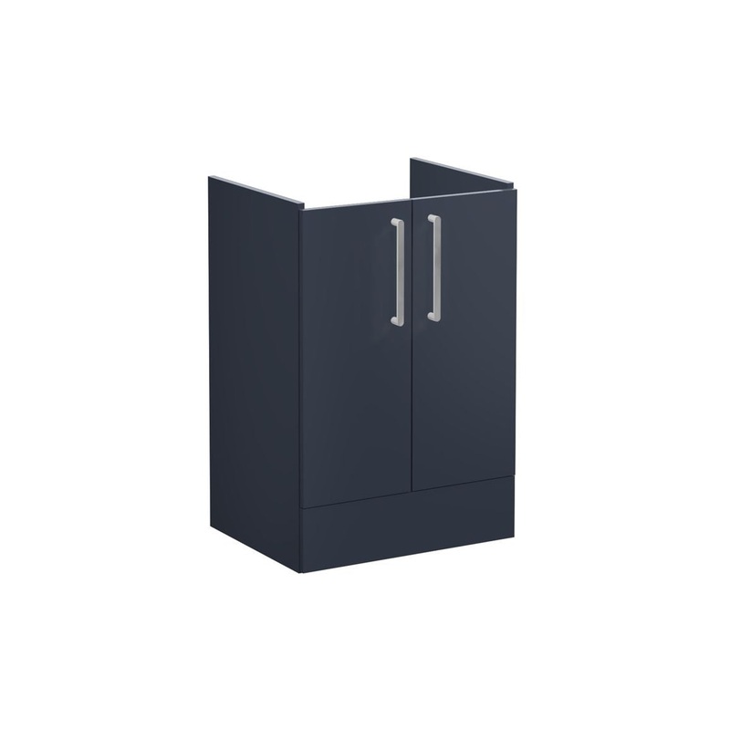 VitrA Root Flat 60cm 2 Door Floor Standing Washbasin Unit – Matt Dark Blue