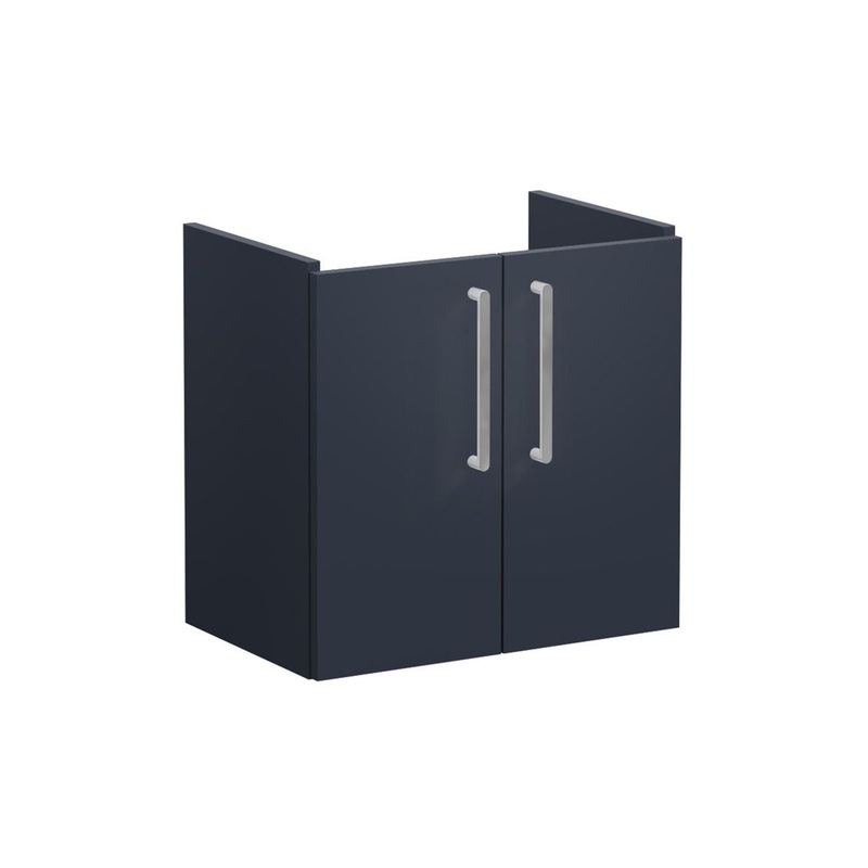 VitrA Root Flat 60cm 2 Door Wall Hung Slim Washbasin Unit – Matt Dark Blue
