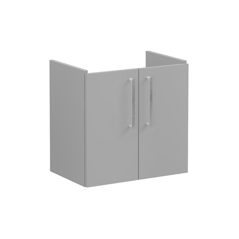 VitrA Root Flat 60cm 2 Door Wall Hung Slim Washbasin Unit – Matt Rock Grey