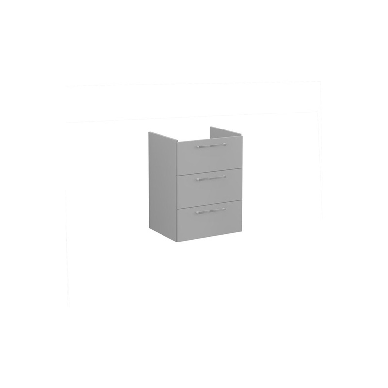 VitrA Root Flat 60cm 3 Drawer Washbasin Unit – Matt Rock Grey