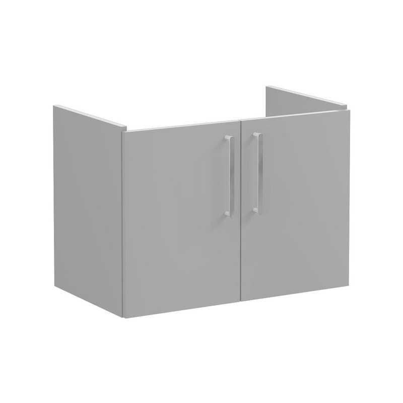 VitrA Root Flat 80cm 2 Door Wall Hung Washbasin Unit – Matt Rock Grey