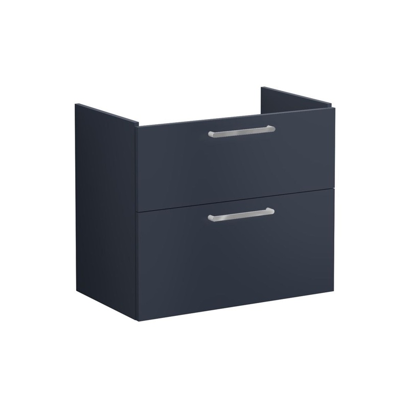 VitrA Root Flat 80cm 2 Drawer Washbasin Unit – Matt Dark Blue