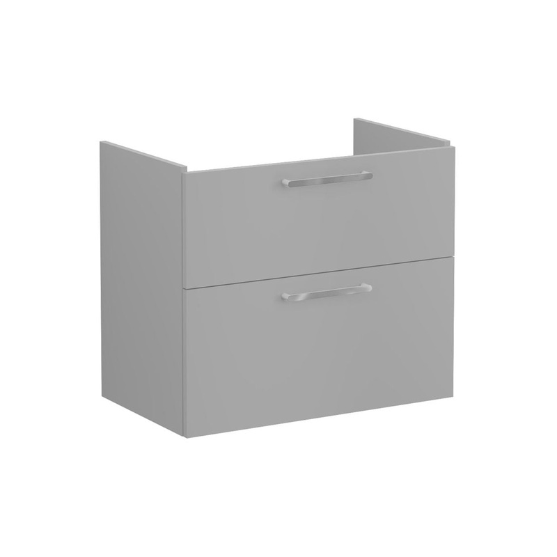 VitrA Root Flat 80cm 2 Drawer Washbasin Unit – Matt Rock Grey
