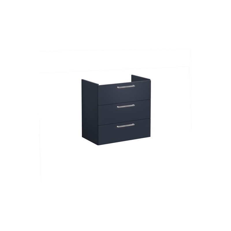 VitrA Root Flat 80cm 3 Drawer Washbasin Unit – Matt Dark Blue