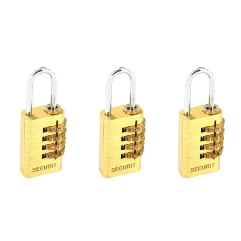 Securit Reset Brass Code Lock|20mm – Pack of 5