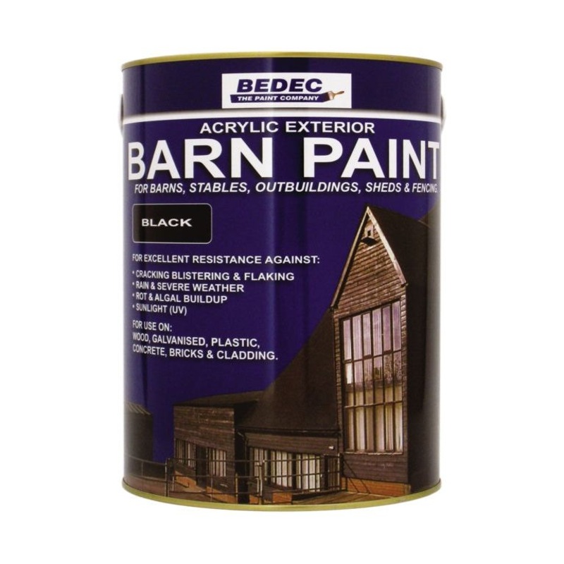 Bedec Satin Barn Paint 5L|Black|White