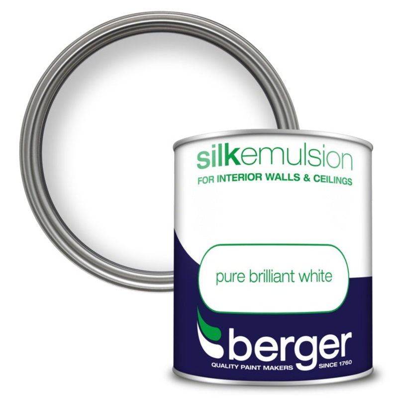 Berger Silk Emulsion 1L|Pure Brilliant White