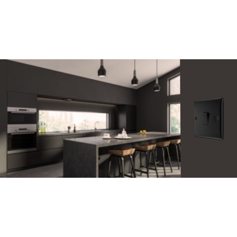 BG Single Switch 16ax 2 Way|20a Matt Black