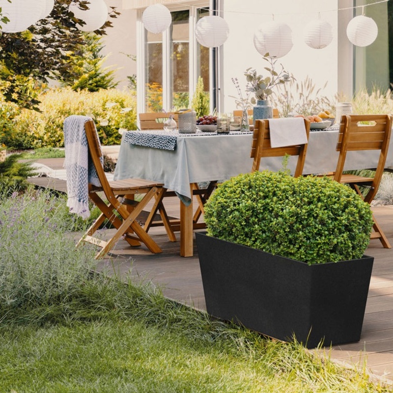 Primeur Sonata Trough Planter|Slate 50cm|Steel Grey 50cm