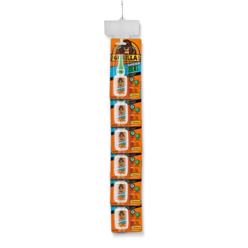 Gorilla Super Glue Gel 15g Gel 6 Piece Clip Strip