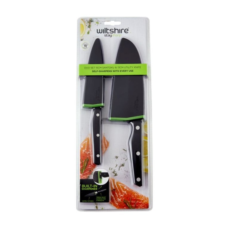 Wiltshire Staysharp Triple Rivet Duo Set  Santoku & Utility Knife (2 Piece Set)