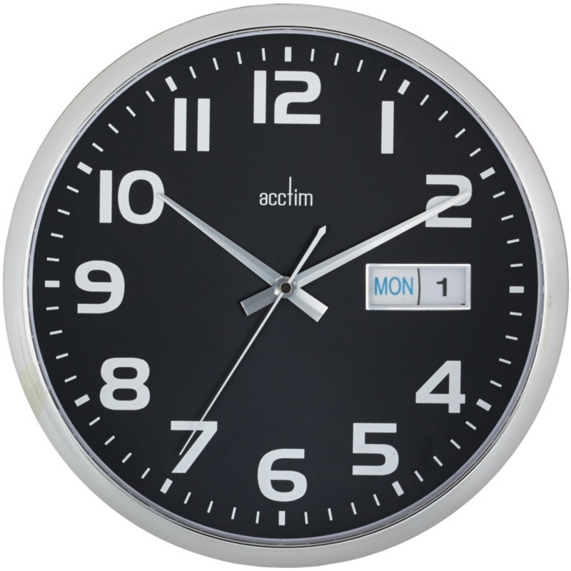 Acctim Supervisor Wall Clock|Black|Chrome