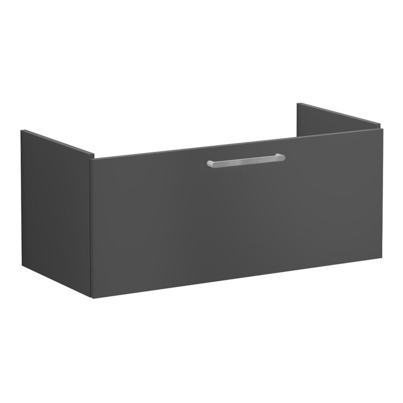 VitrA Root Flat 100cm 1 Drawer Washbasin Unit – Matt Storm Grey