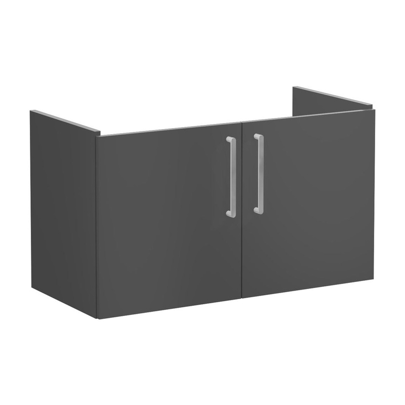 VitrA Root Flat 100cm 2 Door Washbasin Unit – Matt Storm Grey