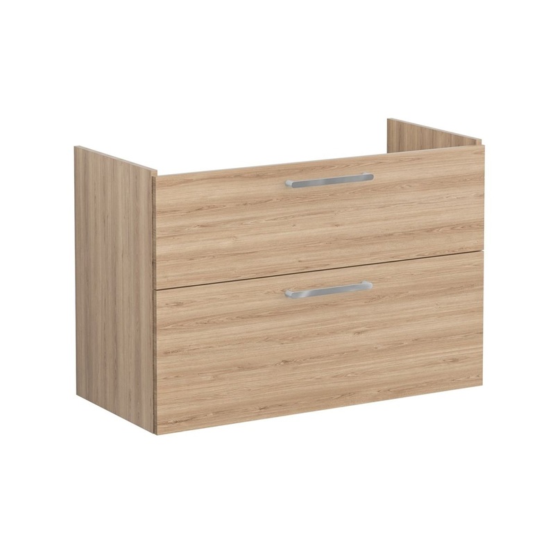 VitrA Root Flat 100cm 2 Drawer Washbasin Unit – Natural Oak