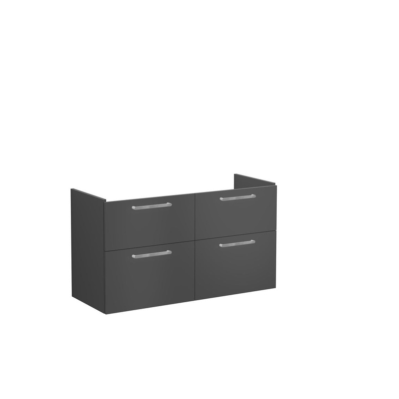 VitrA Root Flat 120cm 4 Drawer Washbasin Unit – Matt Storm Grey
