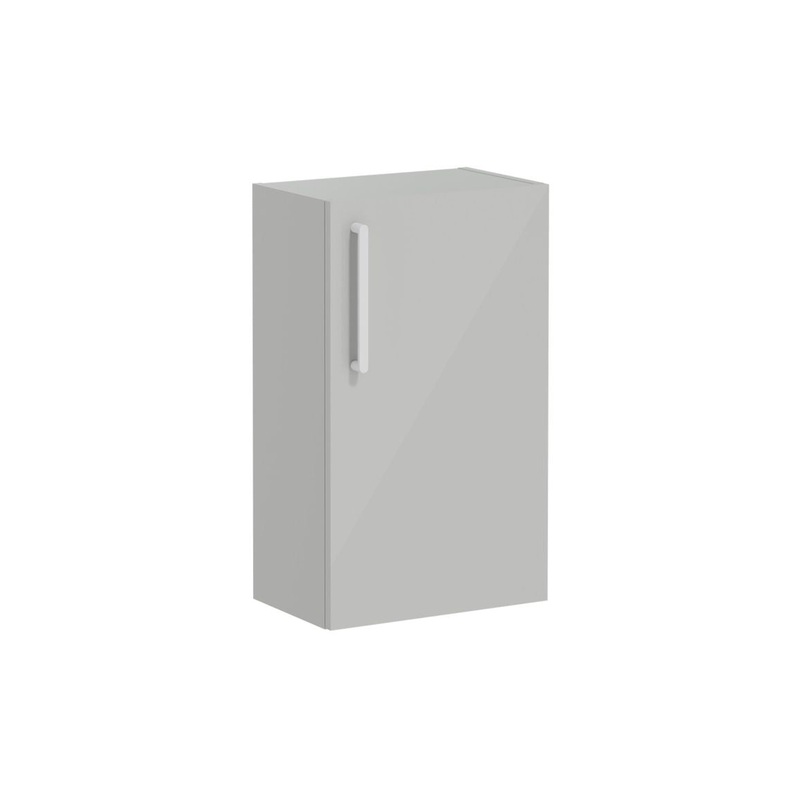 VitrA Root Flat 40cm 1 Door Slim Lower/Base Unit (RH Hinge) – Shiny Pearl Grey