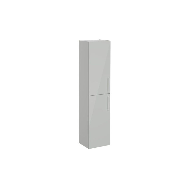 VitrA Root Flat 40cm 2 Door Tall Unit (LH Hinge) – Shiny Pearl Grey