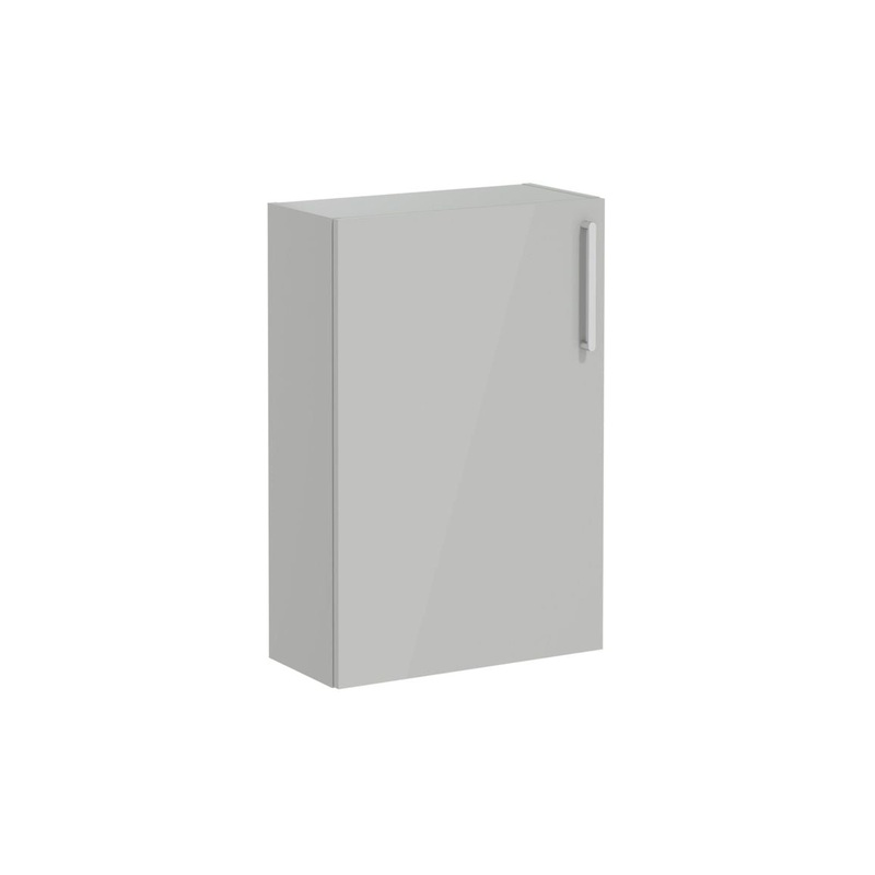 VitrA Root Flat 55cm 1 Door Slim Lower/Base Unit (LH Hinge) – Shiny Pearl Grey