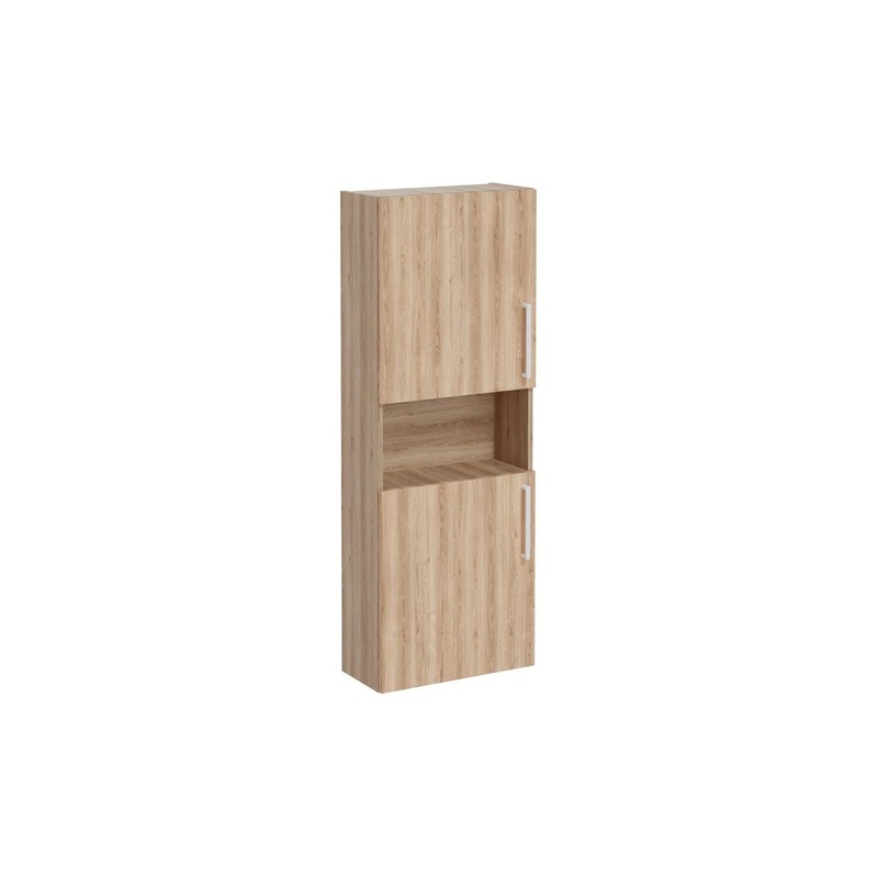 VitrA Root Flat 55cm 2 Door Semi-Tall Unit (LH Hinge) – Natural Oak