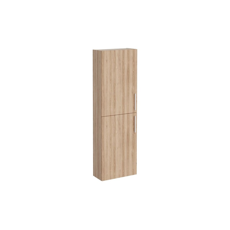 VitrA Root Flat 55cm 2 Door Slim Tall Unit (LH Hinge) – Natural Oak