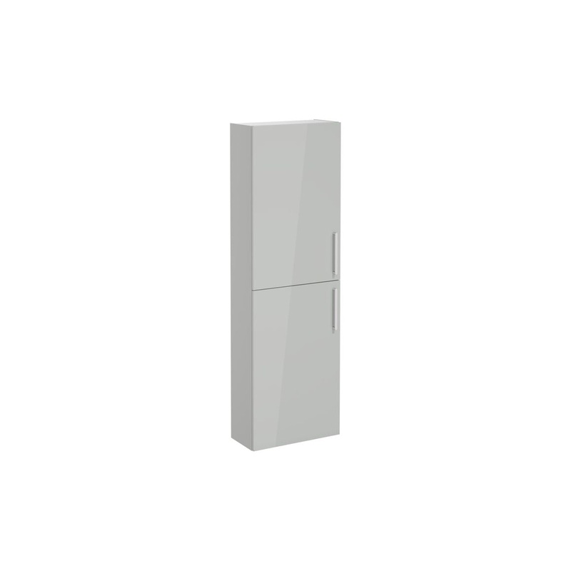 VitrA Root Flat 55cm 2 Door Slim Tall Unit (LH Hinge) – Shiny Pearl Grey